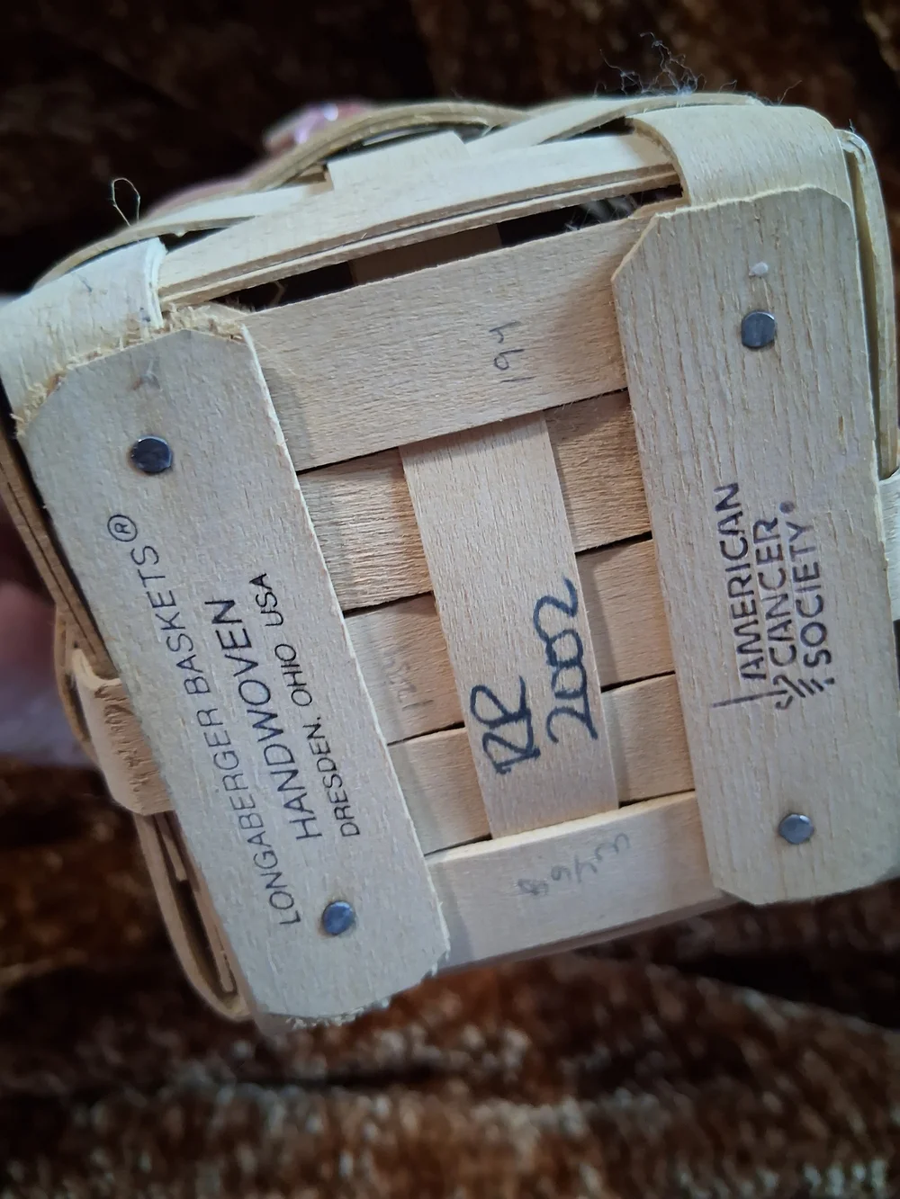 Longaberger Natural Wood Handwoven Basket - Light Tan